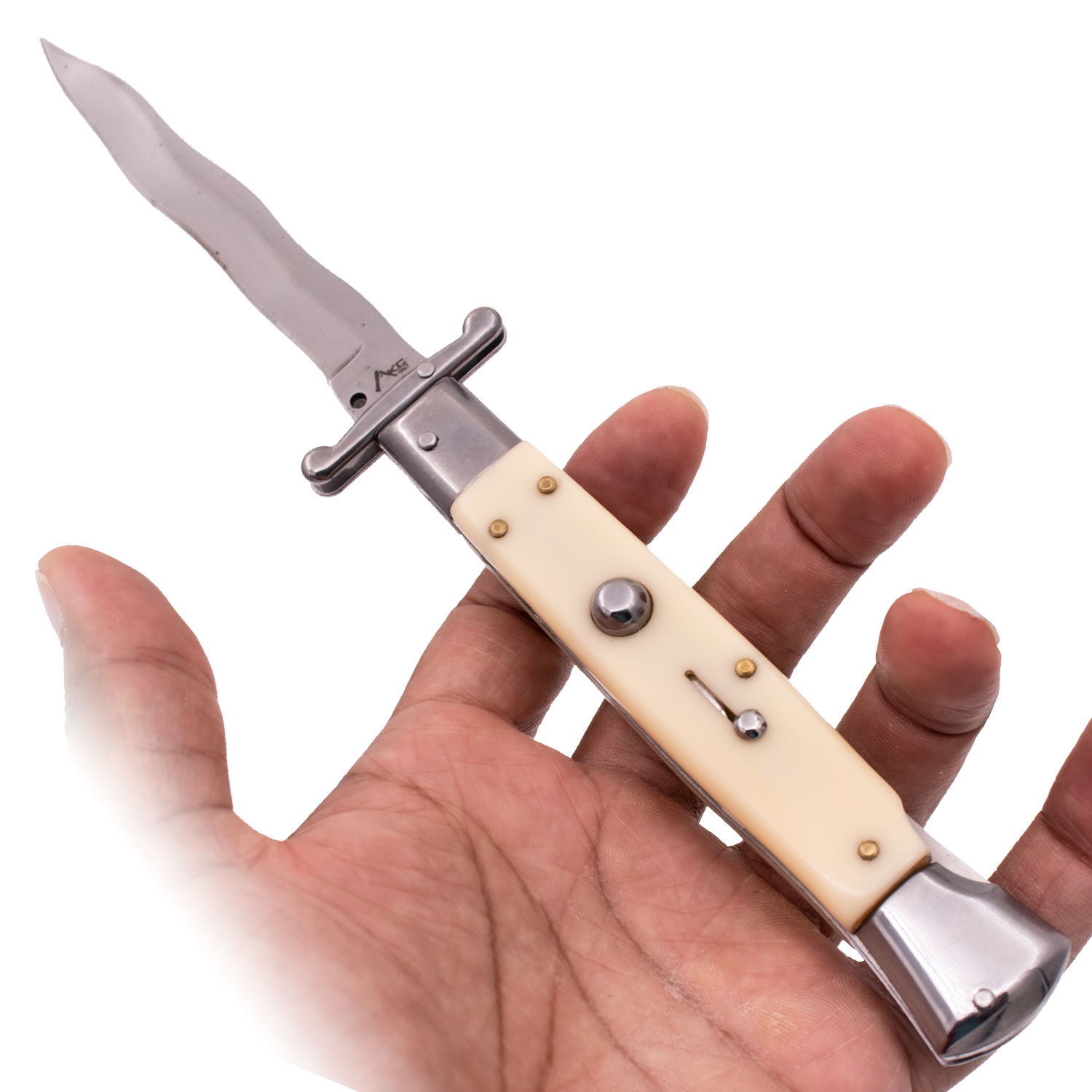 AKC 9.60 Inch Automatic Italiano Knife with Guard Kriss (Wild Bone)